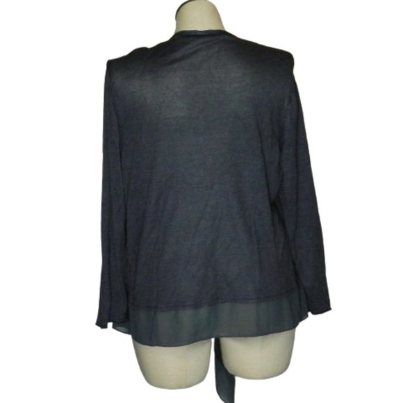 Nic + Zoe Nic and Zoe Plus $148 Women's Slate Blue Silk Blend Cardigan 2X NWT - Picture 4 of 5